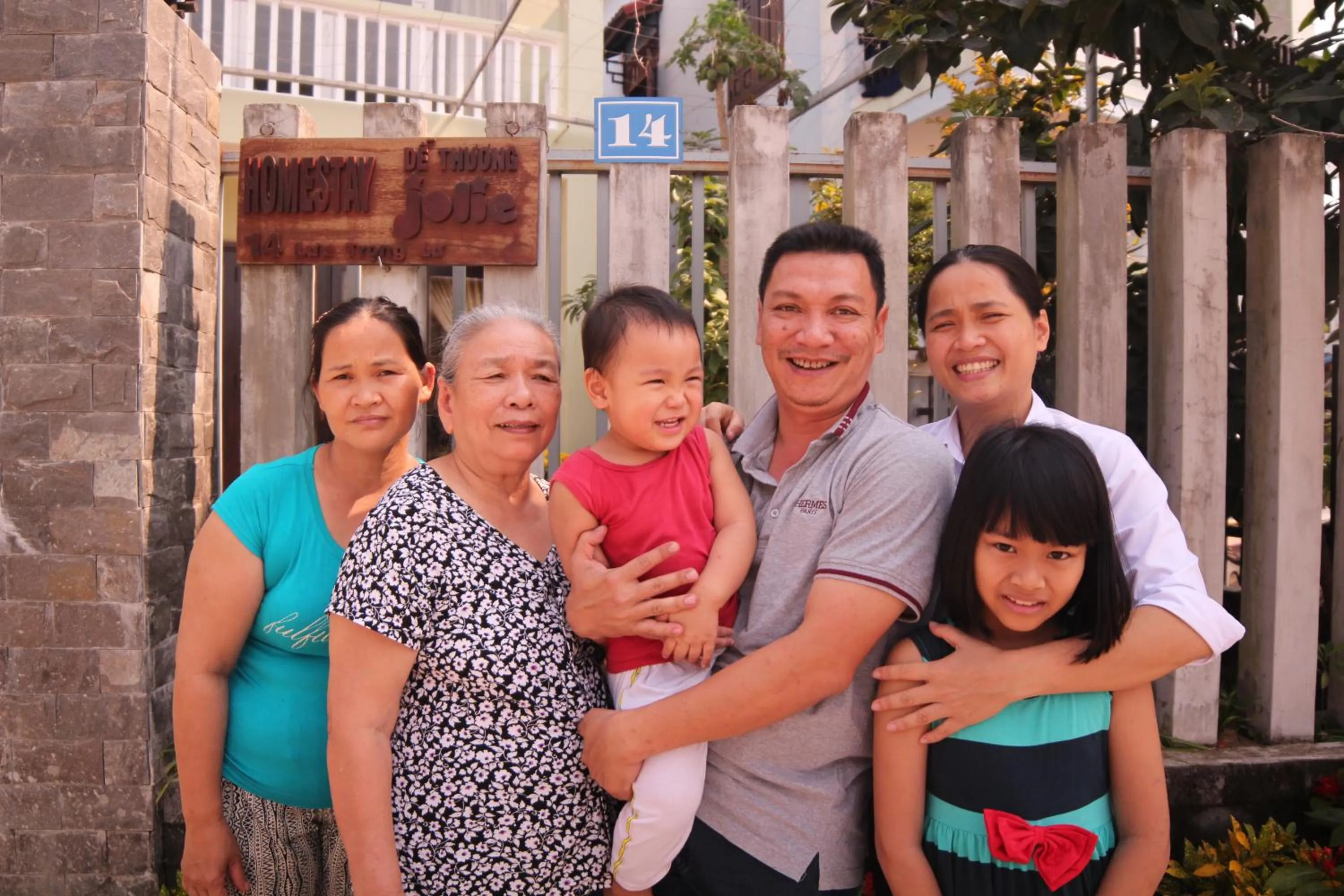 Family in Jolie Villa Hoi An