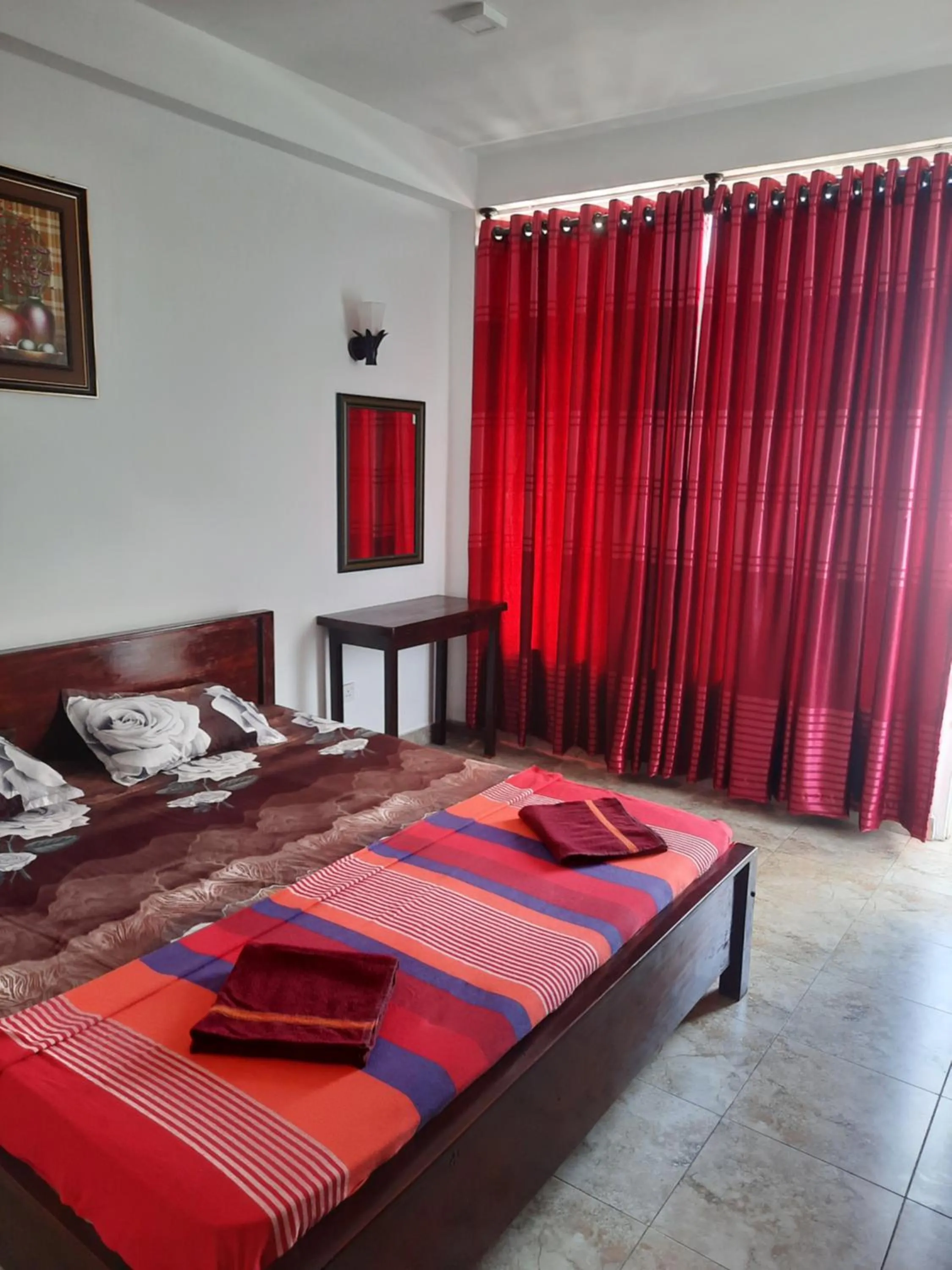 Bed in White Surfing Beach Resort