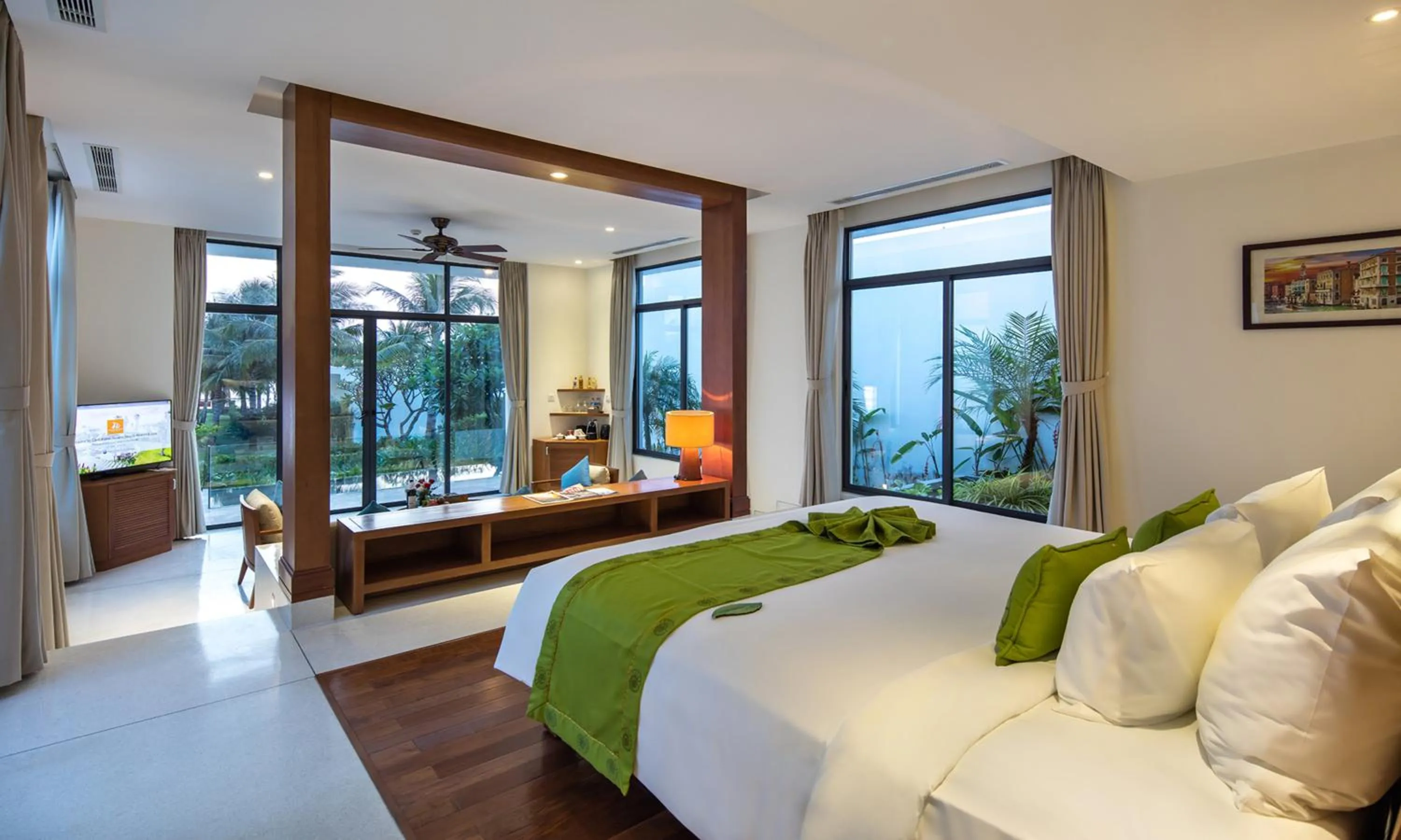 Bed in Cam Ranh Riviera Beach Resort & Spa