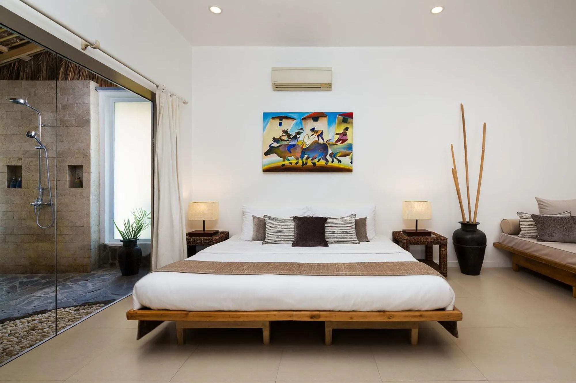 Shower, Bed in Atmosphere Resorts & Spa