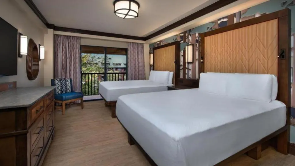 Bed in Disney's Wilderness Lodge