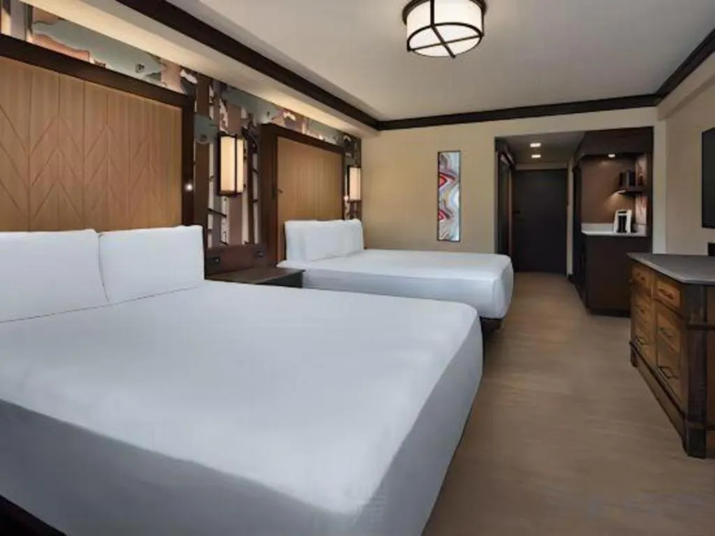 Bed in Disney's Wilderness Lodge