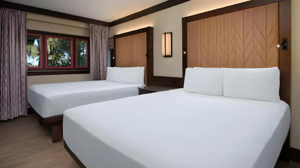 Bed in Disney's Wilderness Lodge