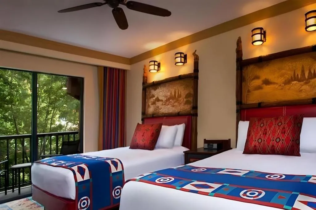 Bed in Disney's Wilderness Lodge