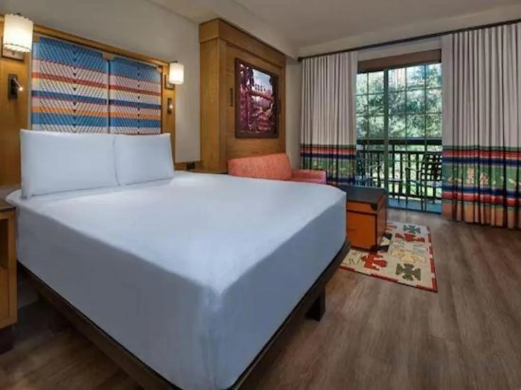 Bed in Disney's Wilderness Lodge