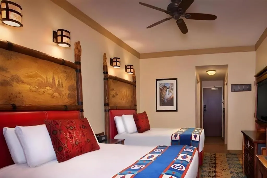 Bed in Disney's Wilderness Lodge