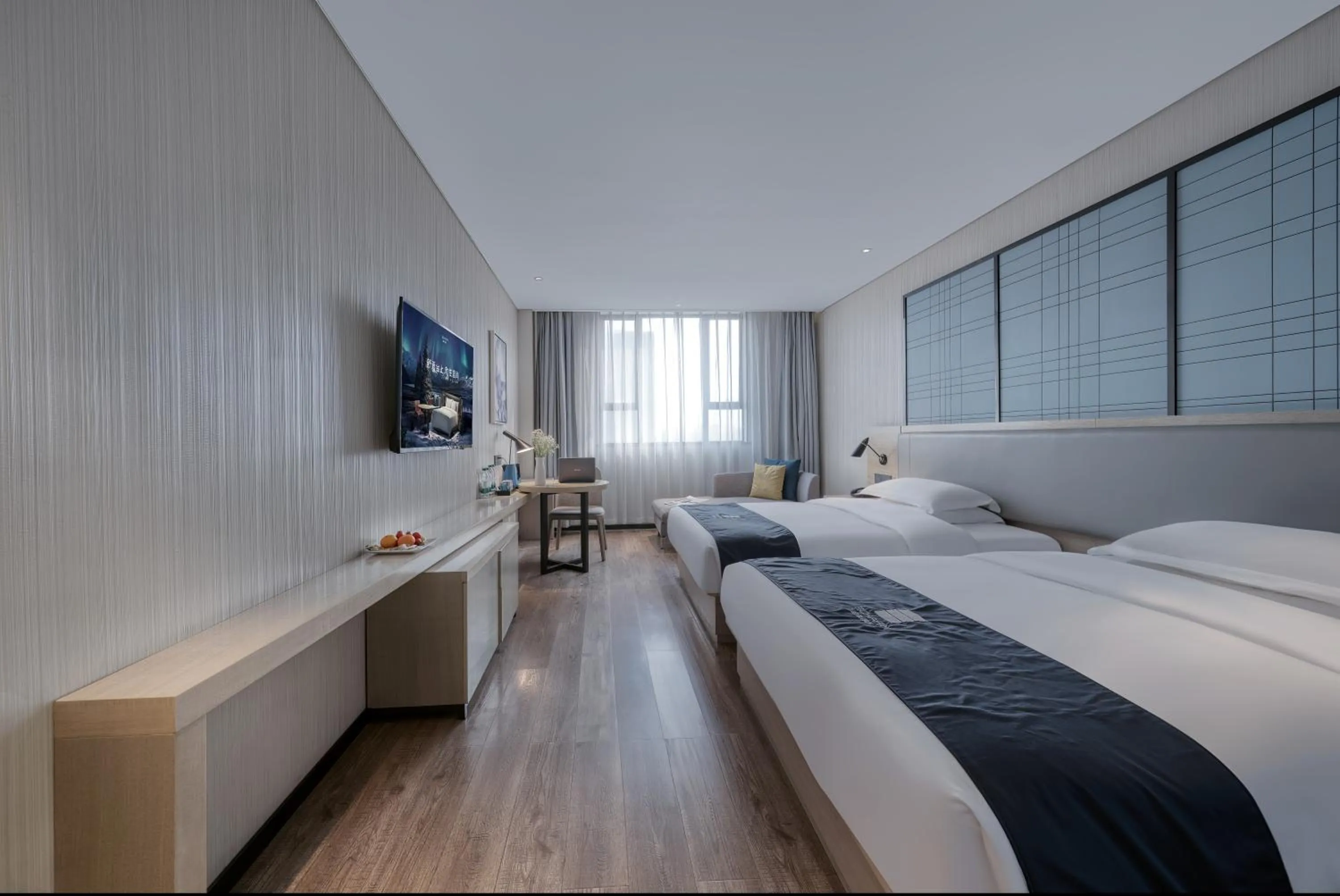 Bed in Echarm International Hotel Nanzhou Metro Station Branch
