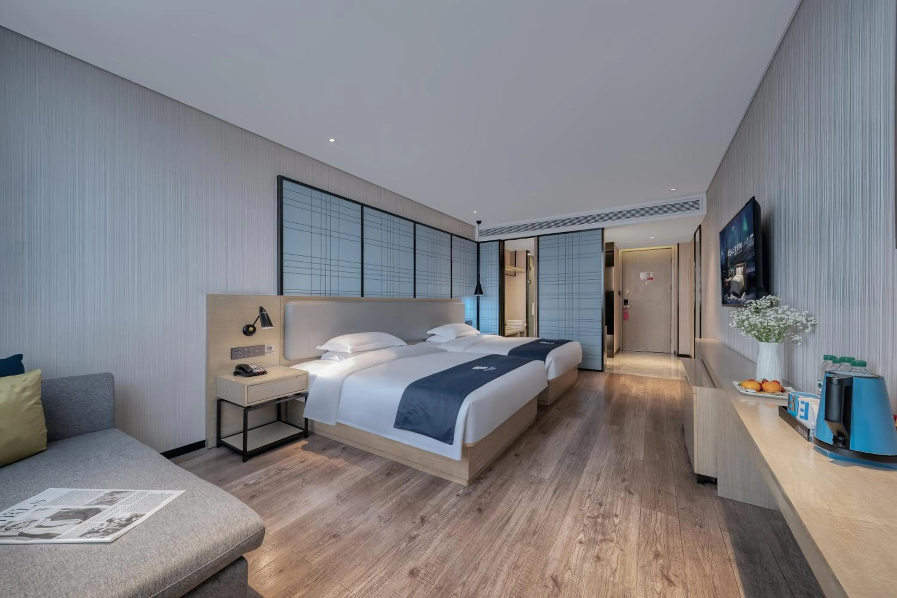 Bed in Echarm International Hotel Nanzhou Metro Station Branch