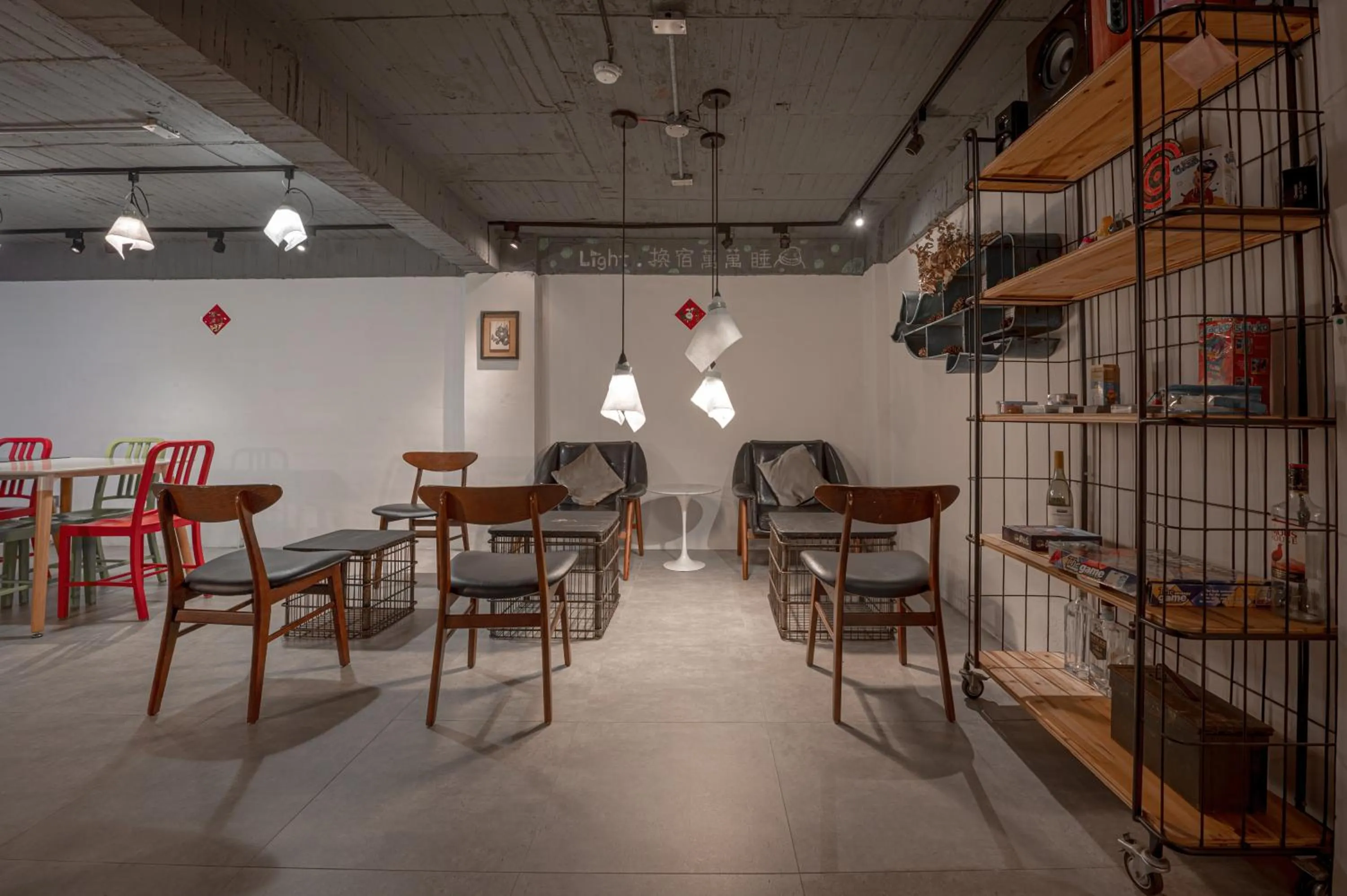 Seating area in Light Hostel