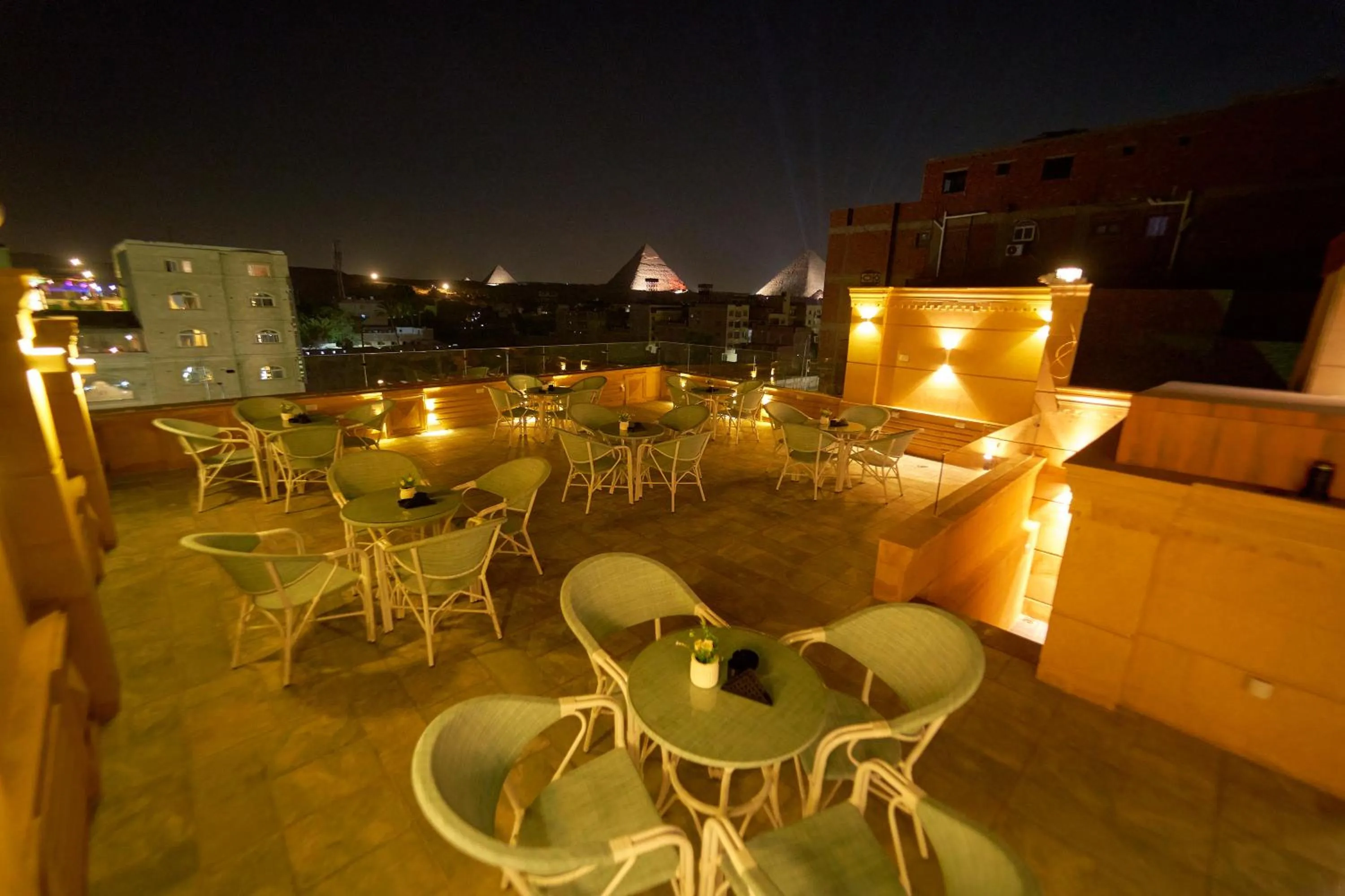 Patio in Crown Pyramids View Hotel