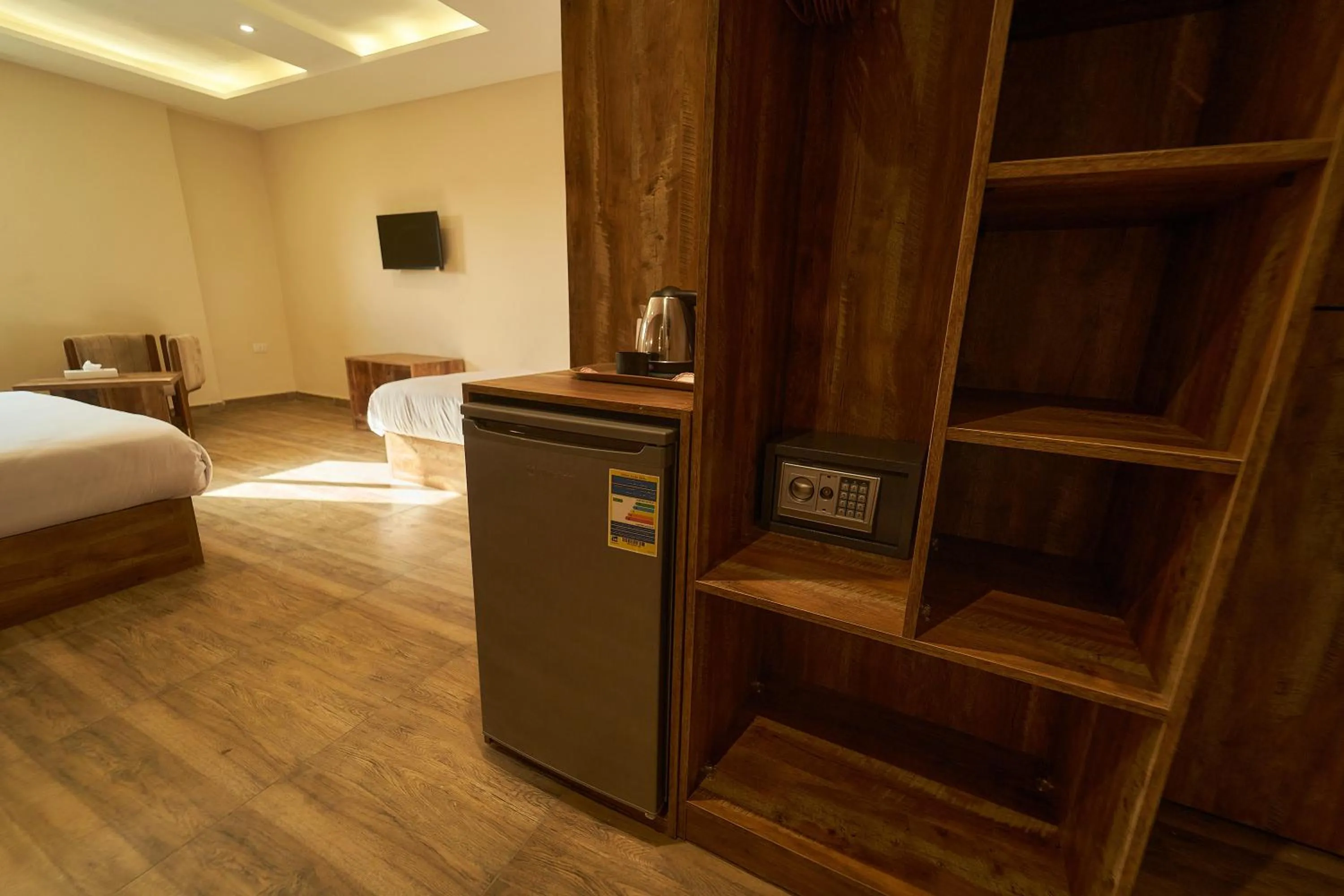 Bed in Crown Pyramids View Hotel