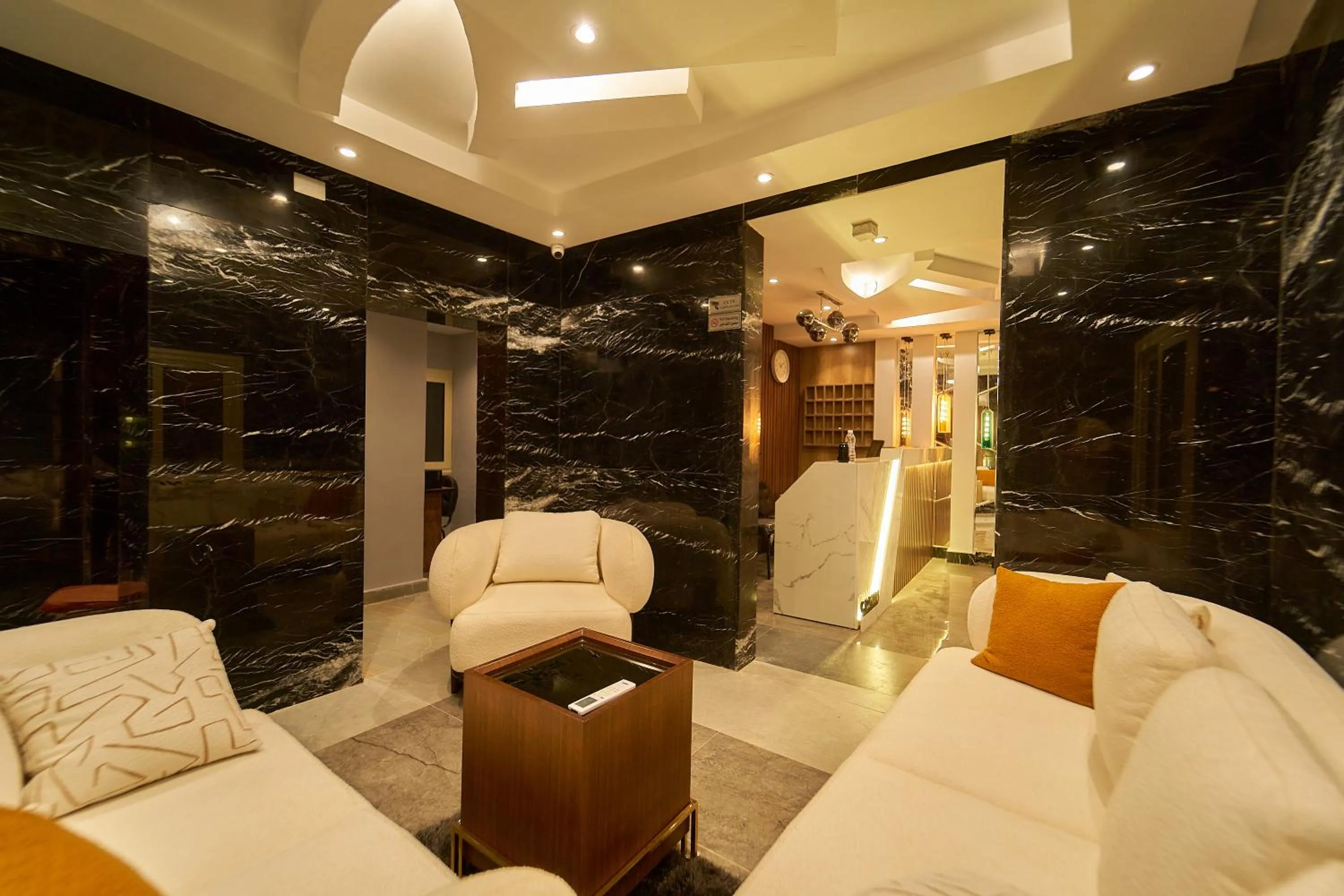 Seating area in Crown Pyramids View Hotel