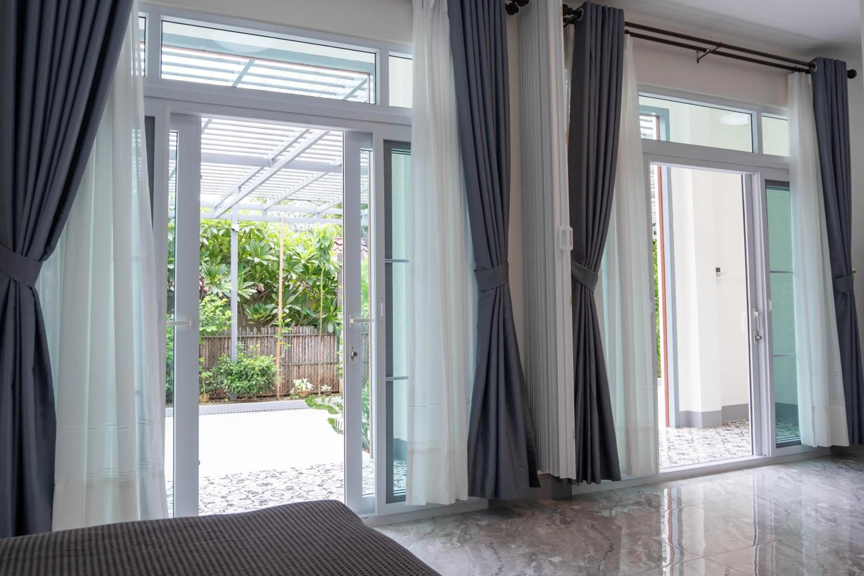 Balcony/Terrace in Garden House Rice Field and Mountain View