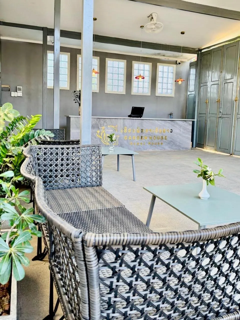 Lobby or reception in Garden House Rice Field and Mountain View