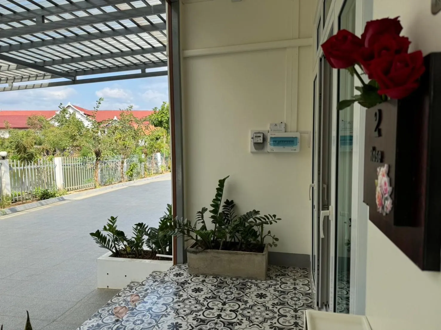 Garden in Garden House Rice Field and Mountain View