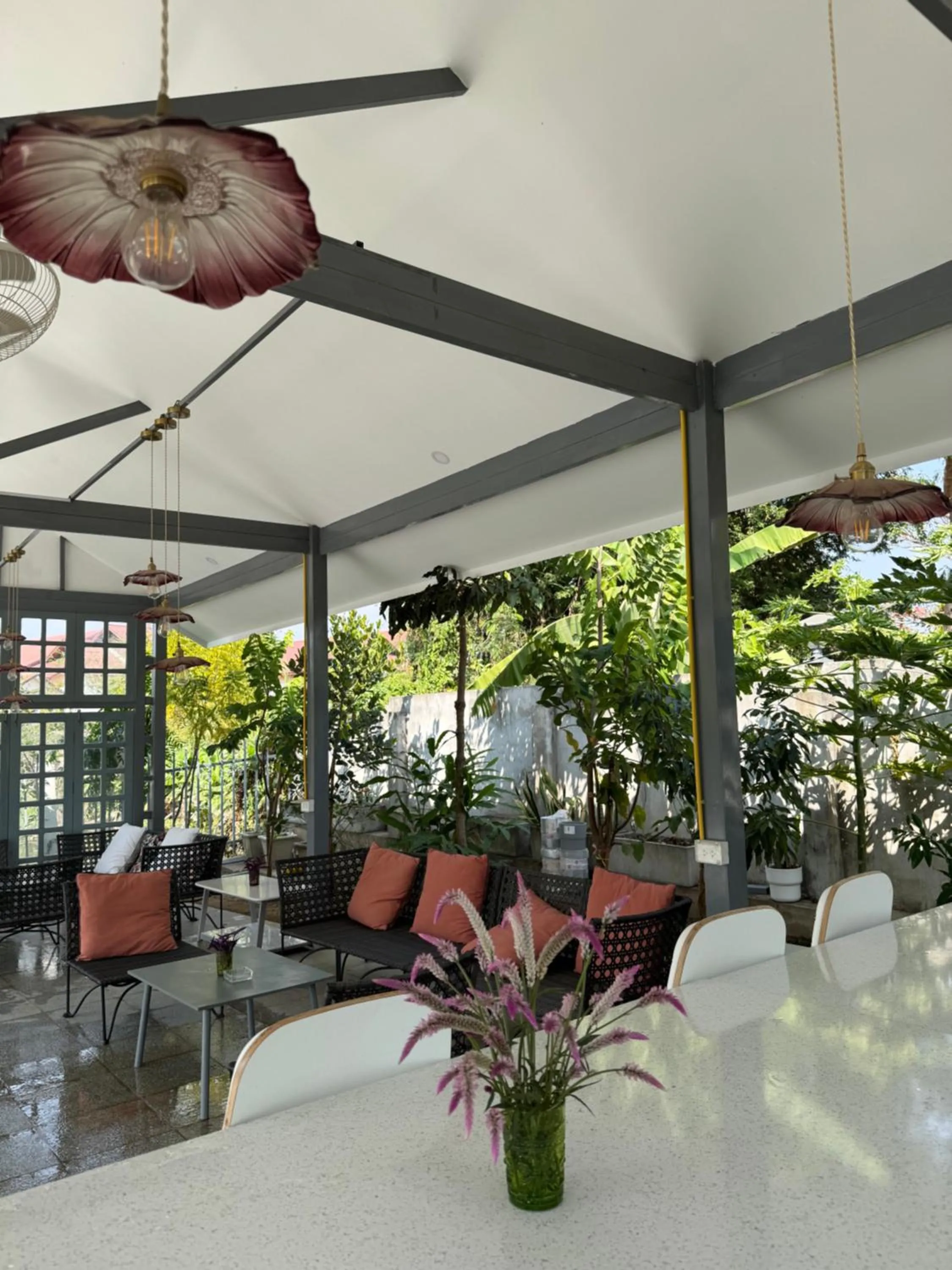 Communal kitchen in Garden House Rice Field and Mountain View