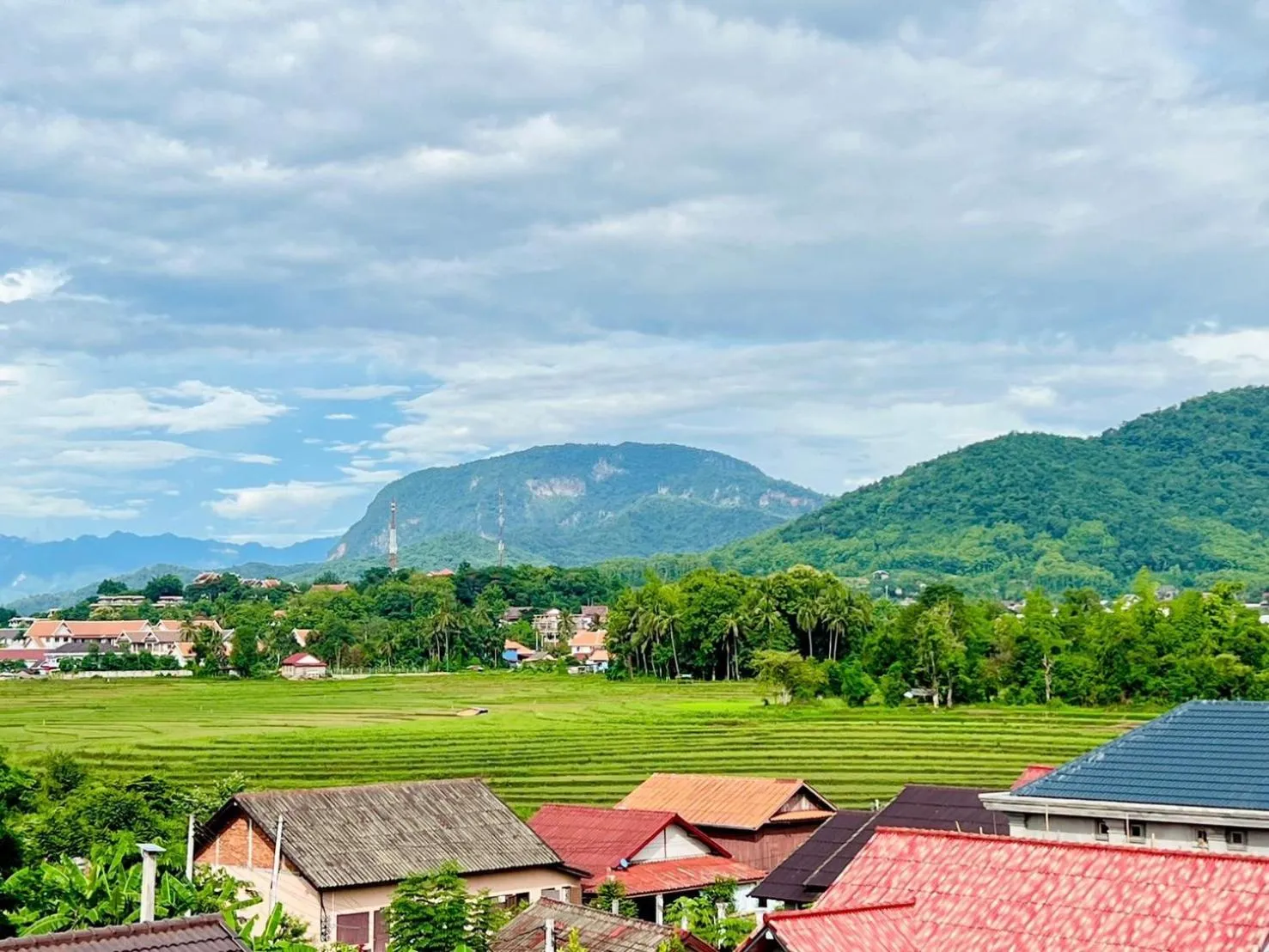 Property building in Garden House Rice Field and Mountain View
