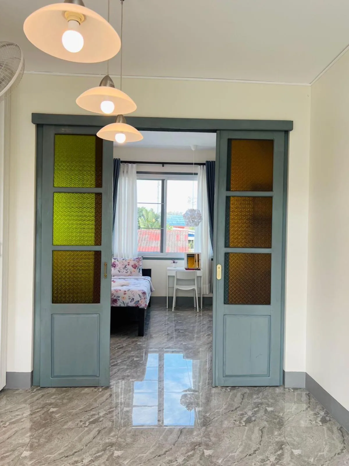 Bedroom, Bed in Garden House Rice Field and Mountain View