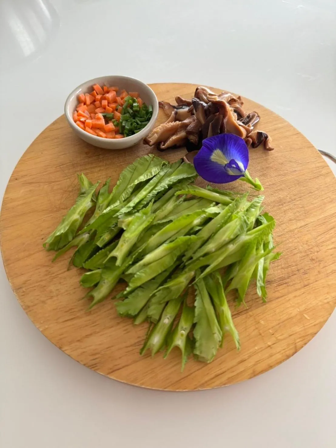 Food in Garden House Rice Field and Mountain View