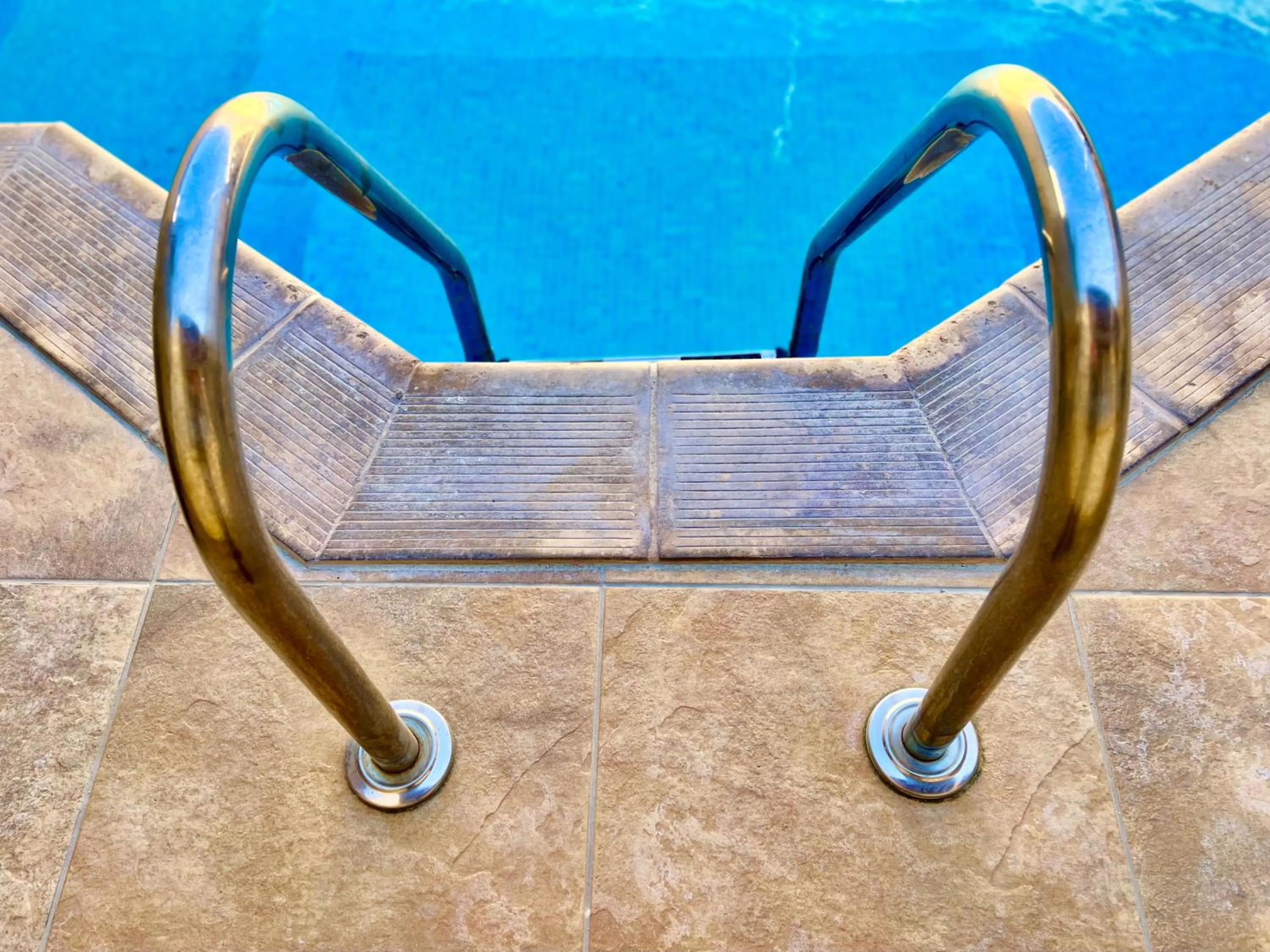 Pool view in Grotto's Paradise B&B