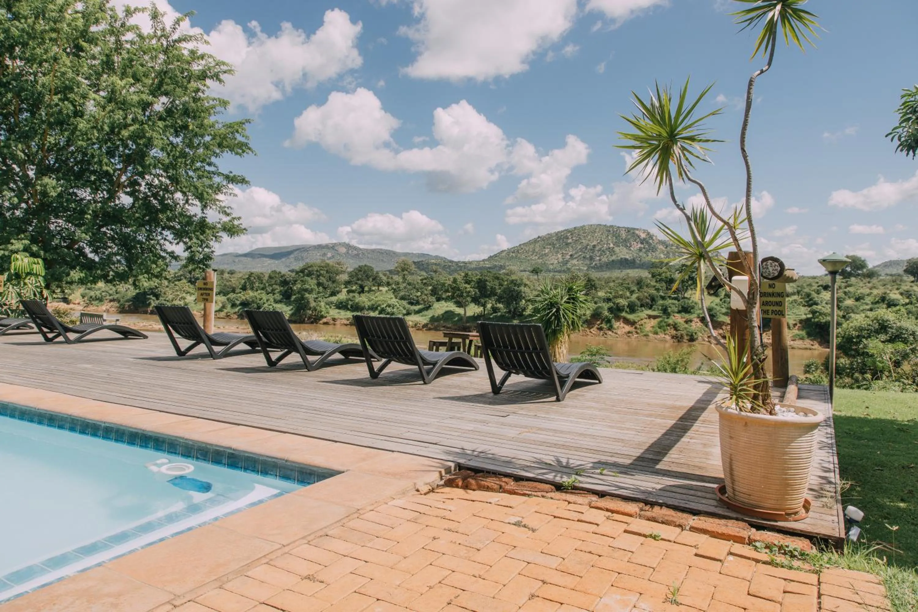 Pool view in Kruger View Chalets