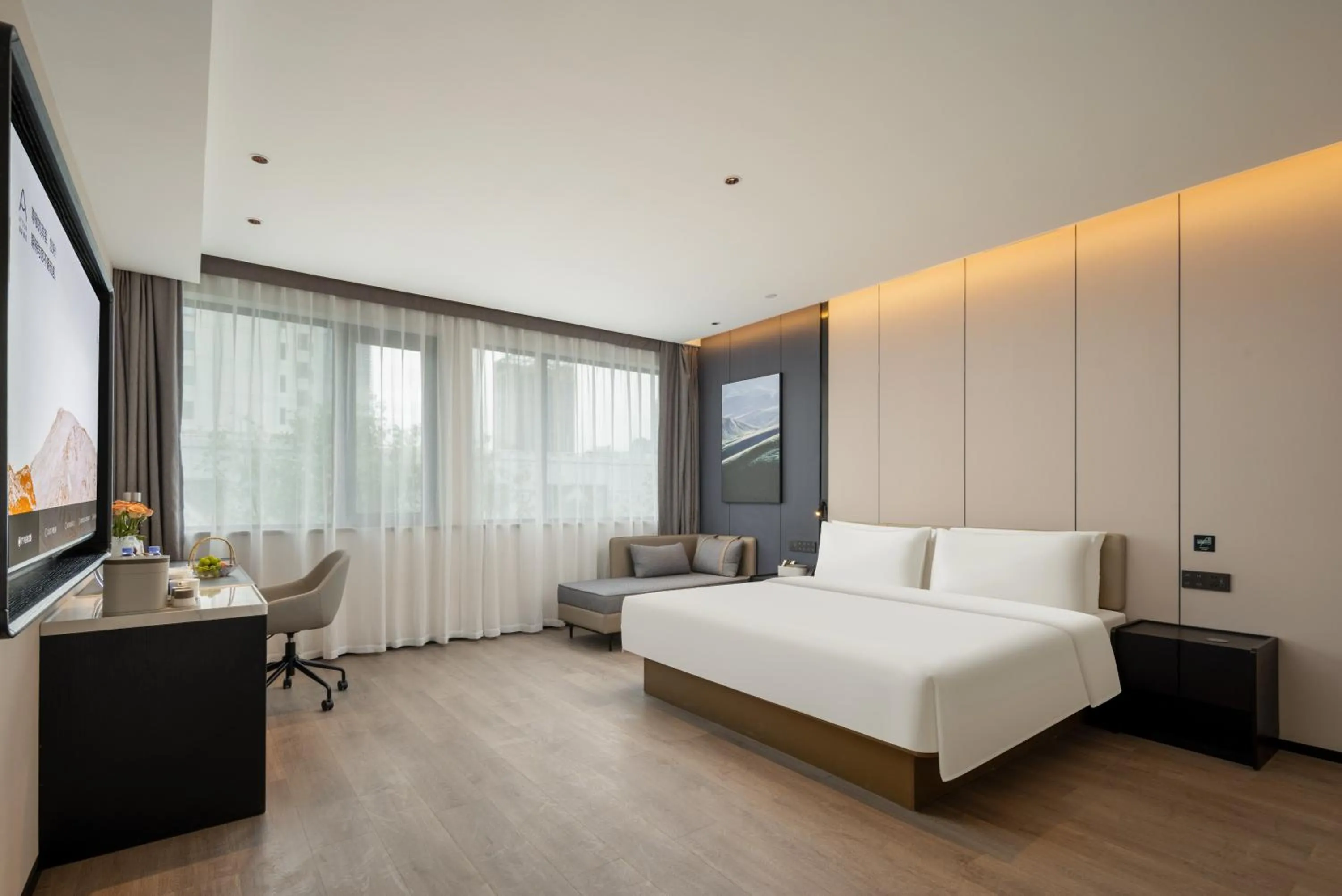 Bed in Atour Hotel Hangzhou Hubin Pinghai Road