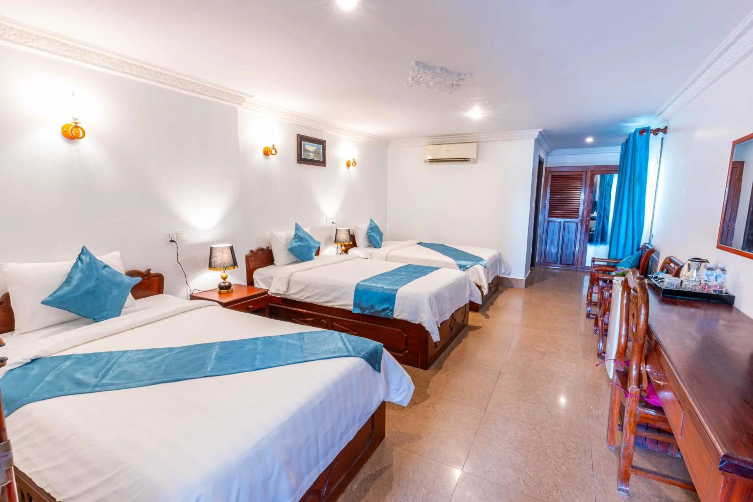 View (from property/room), Bed in Rithy Rin Angkor Hotel