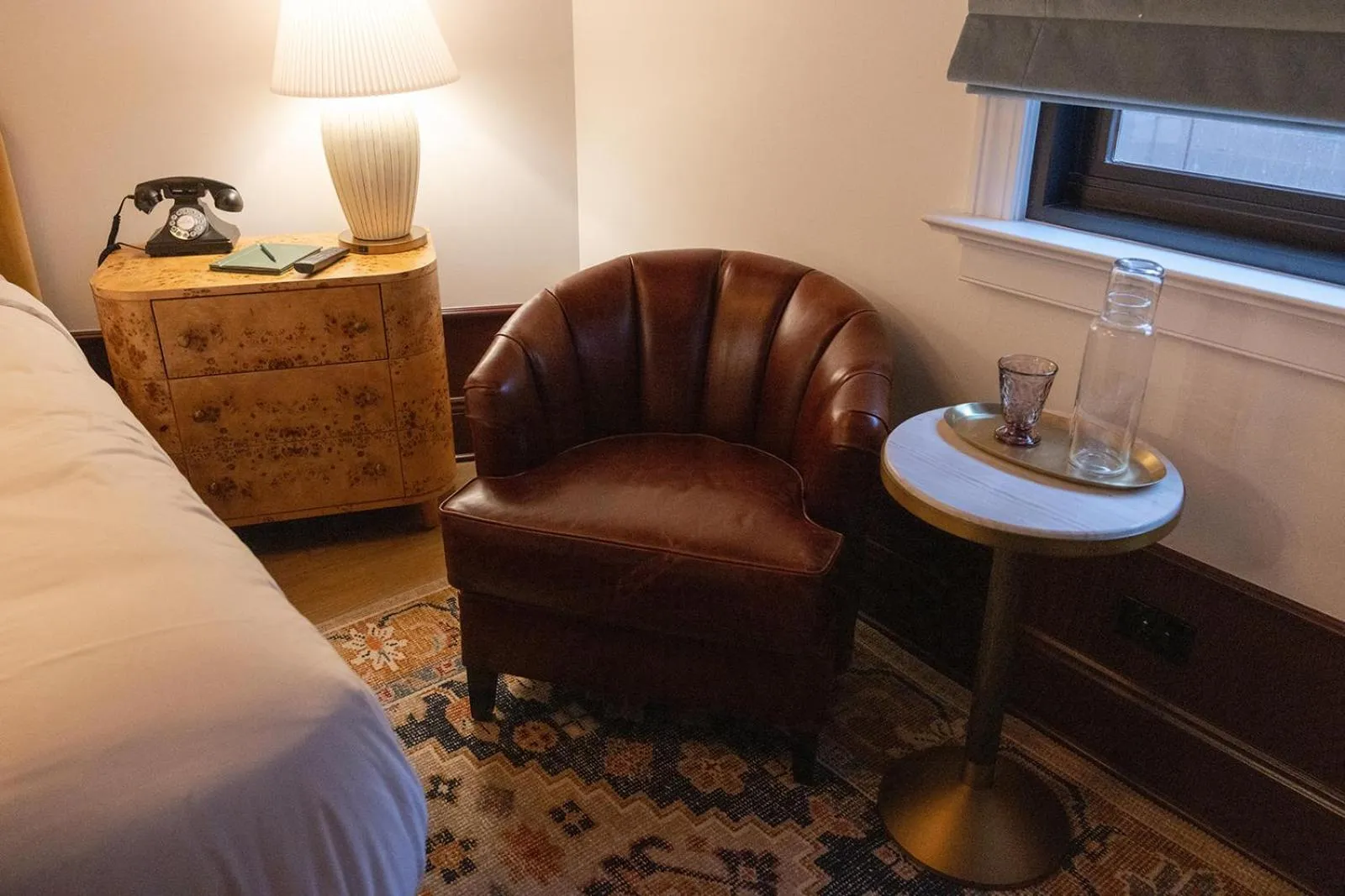 Decorative detail, Bed in Fidelity Hotel