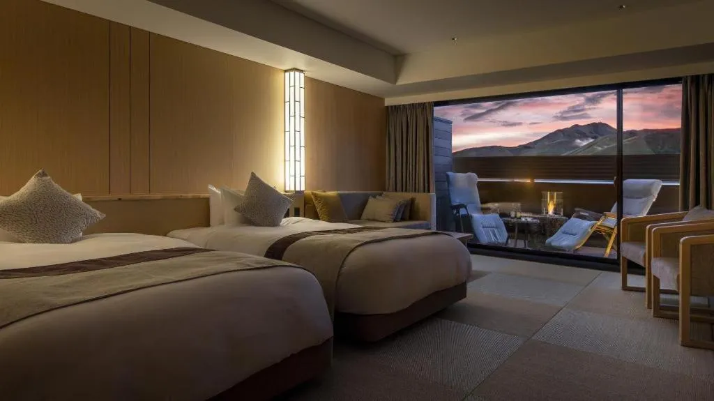 Bed in Ikenotaira Hotel