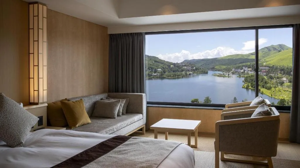 Bed in Ikenotaira Hotel