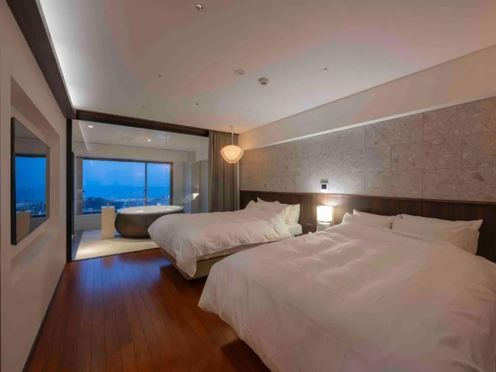 Bed in Kannawa Onsen Hotel Sansuikan