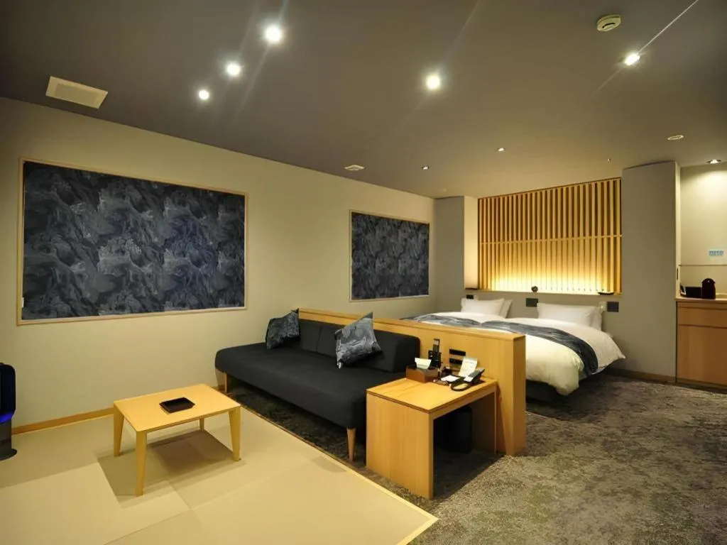 Bed in Hotel Obokekyo Mannaka