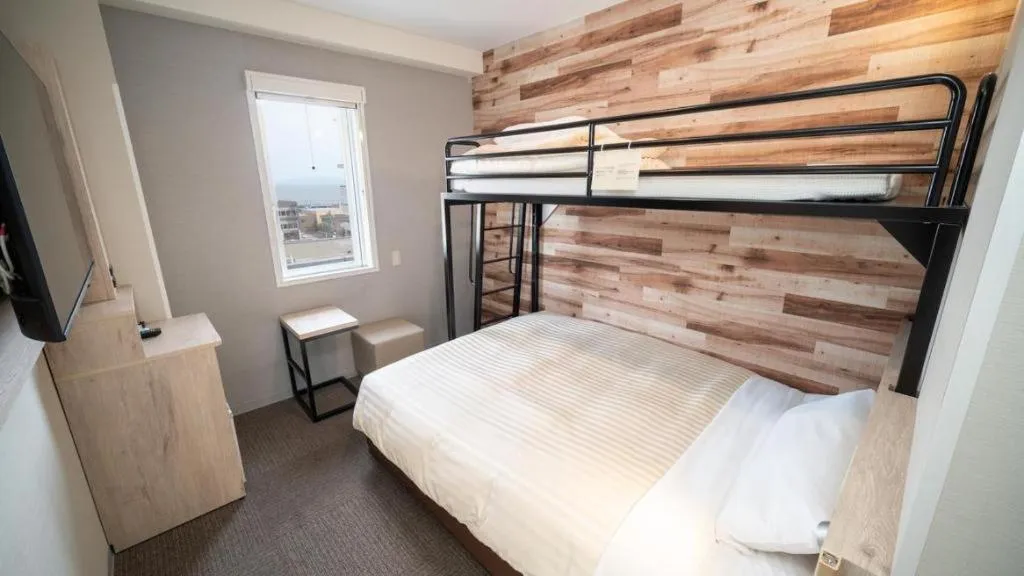 Bed in Super Hotel Hakodate