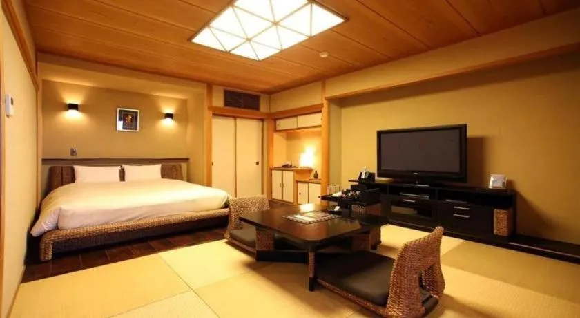 Bed in Luxury Wa Hotel Kaze No Kaori