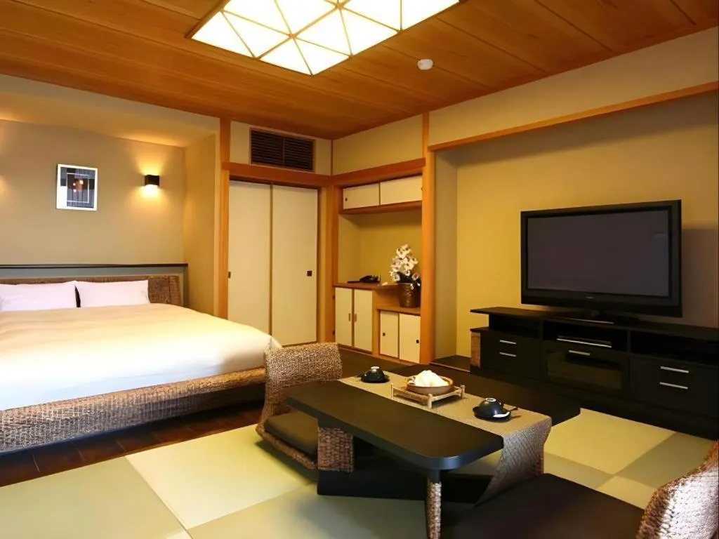 Bed in Luxury Wa Hotel Kaze No Kaori