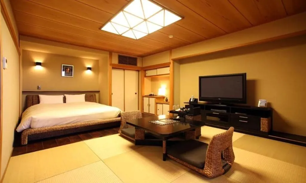 Bed in Luxury Wa Hotel Kaze No Kaori