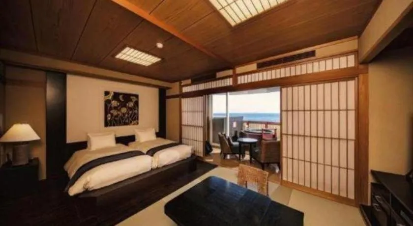 Bed in Luxury Wa Hotel Kaze No Kaori