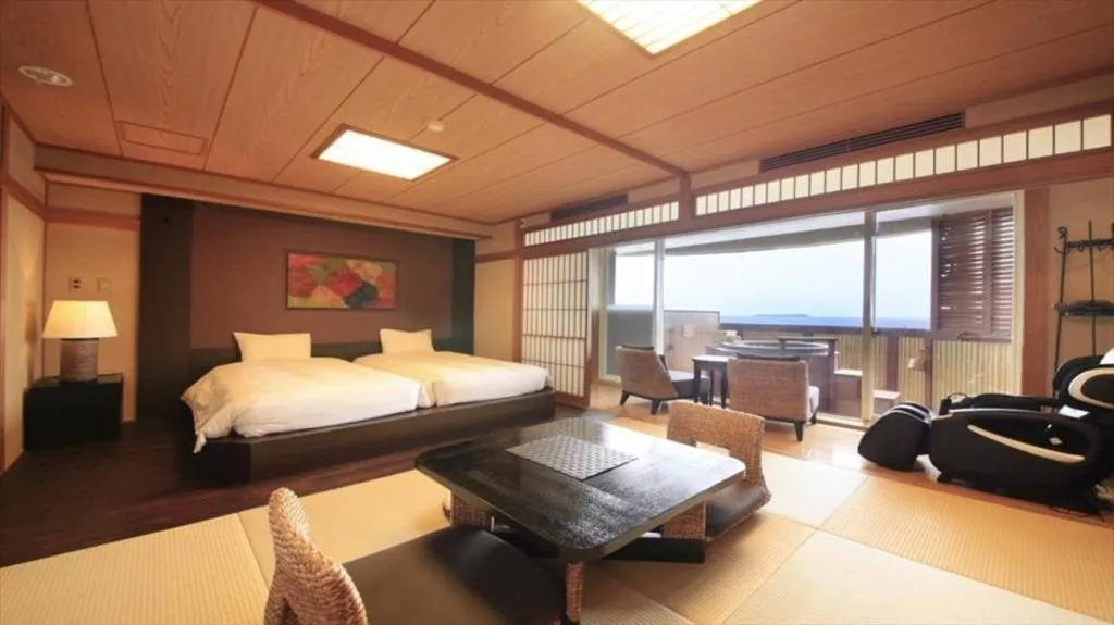 Bed in Luxury Wa Hotel Kaze No Kaori