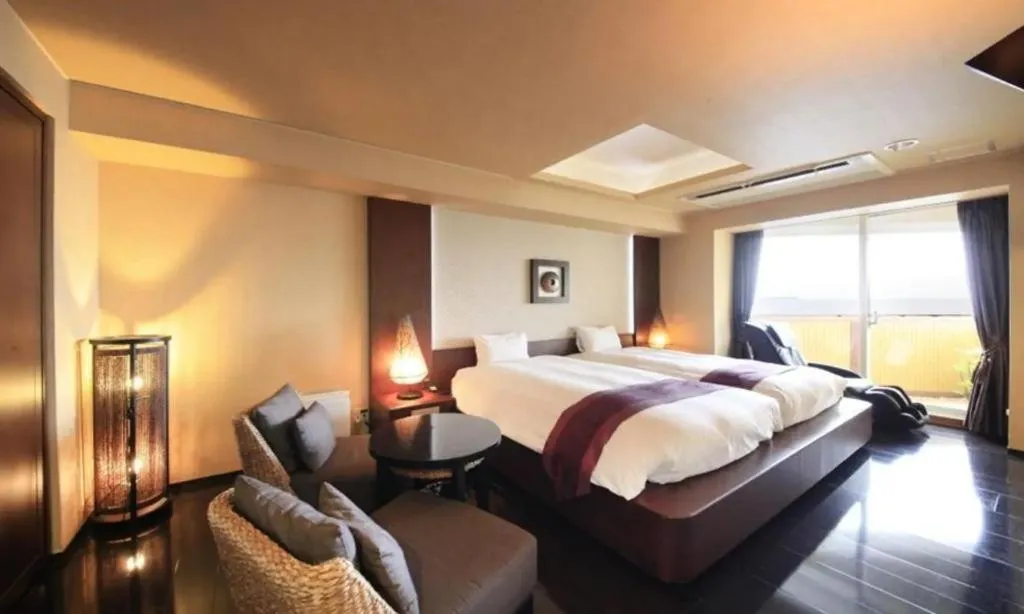 Bed in Luxury Wa Hotel Kaze No Kaori