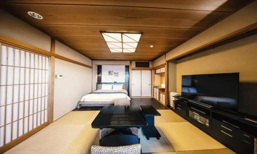Bed in Luxury Wa Hotel Kaze No Kaori