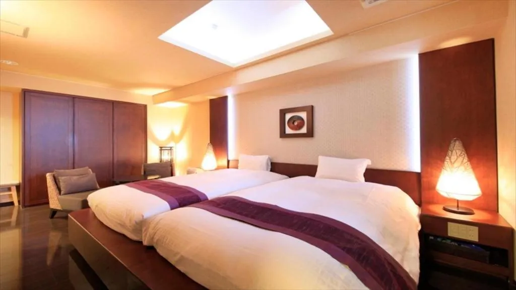 Bed in Luxury Wa Hotel Kaze No Kaori