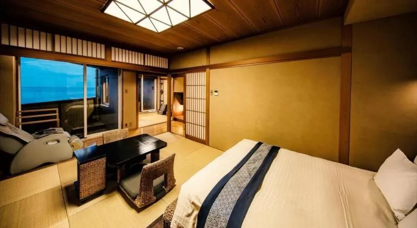 Bed in Luxury Wa Hotel Kaze No Kaori