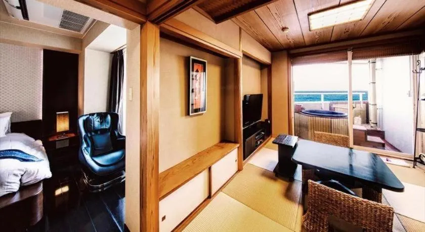 Bed in Luxury Wa Hotel Kaze No Kaori