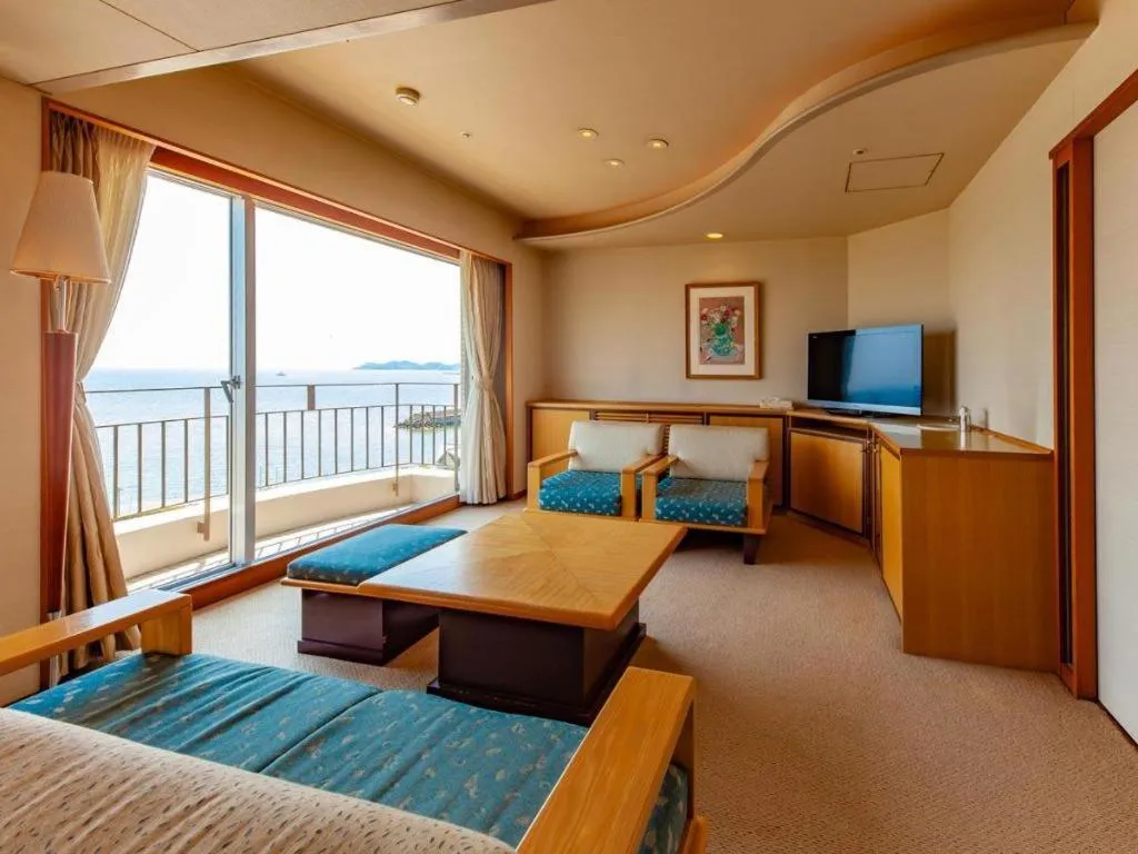 Bed in Hotel Takeshima