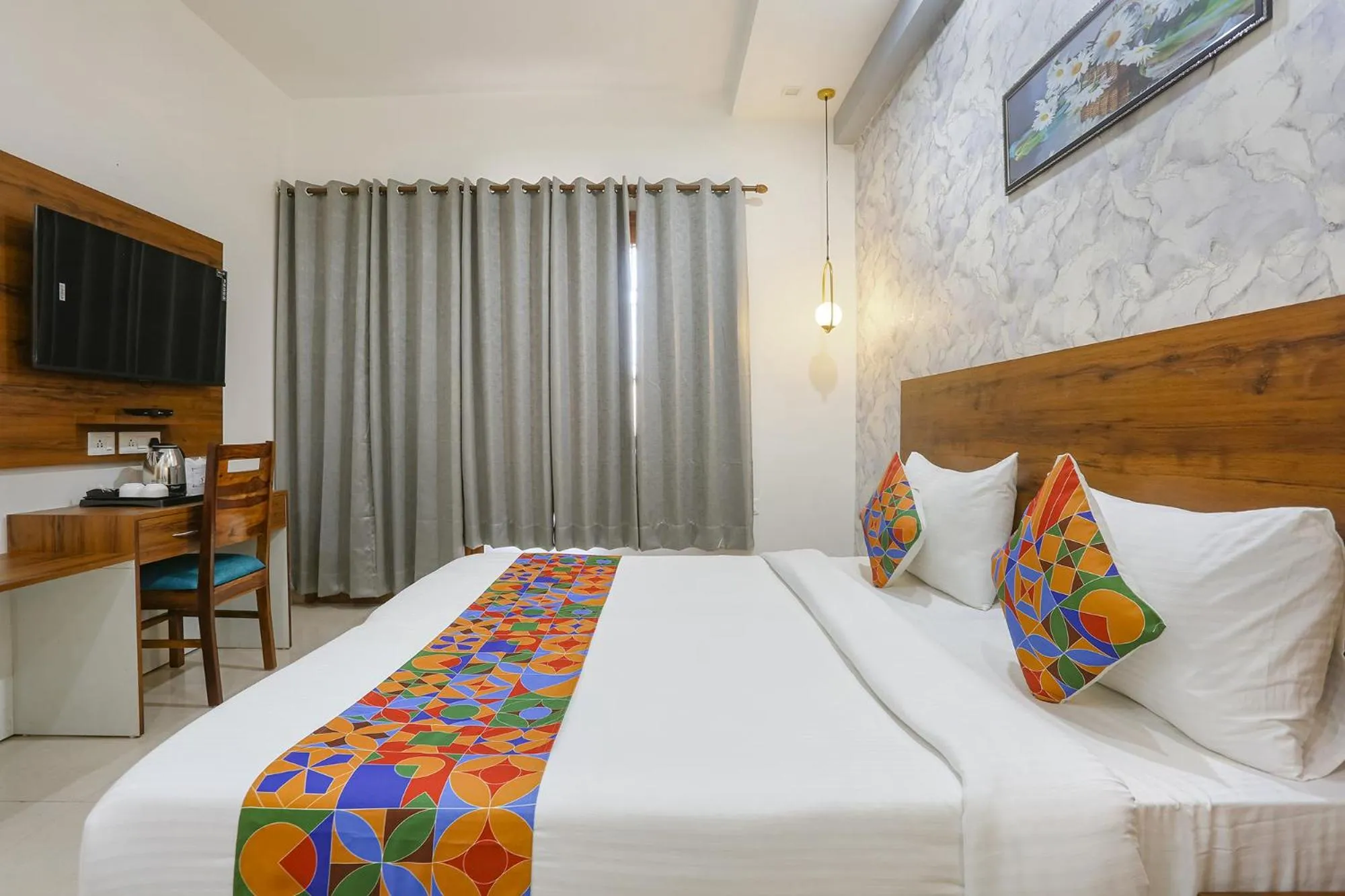 Bed in FabHotel New Journey Hospitality Near MG Road & Sikanderpur Metro