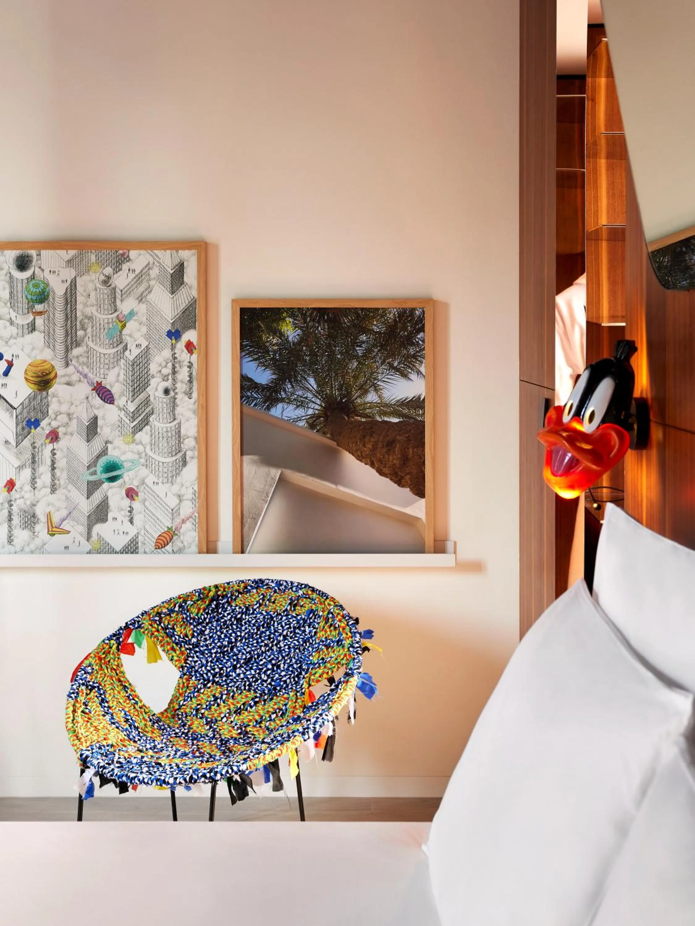 Decorative detail, Bed in Mama Shelter Dubai