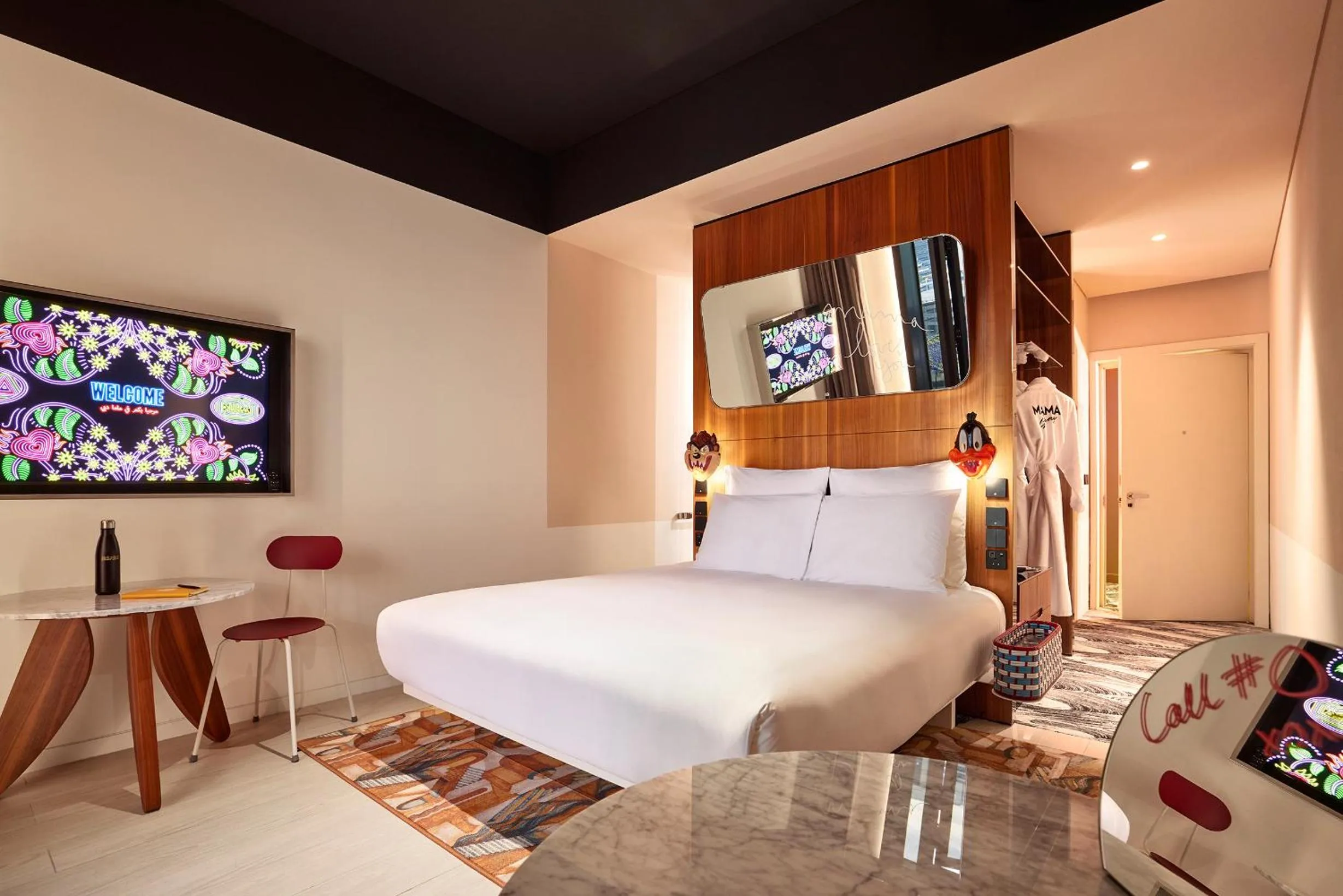 Bedroom, Bed in Mama Shelter Dubai