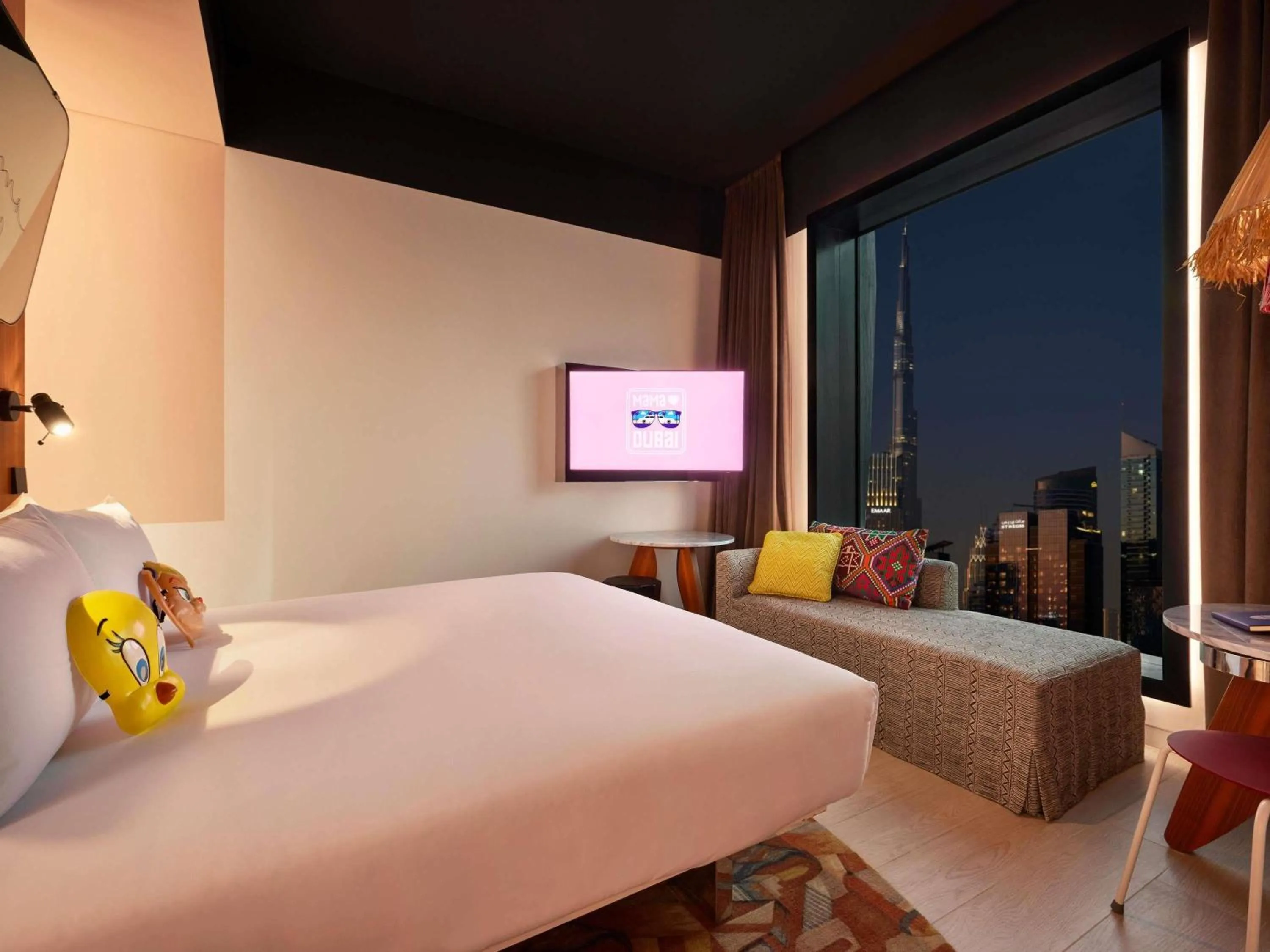 Bedroom, Bed in Mama Shelter Dubai