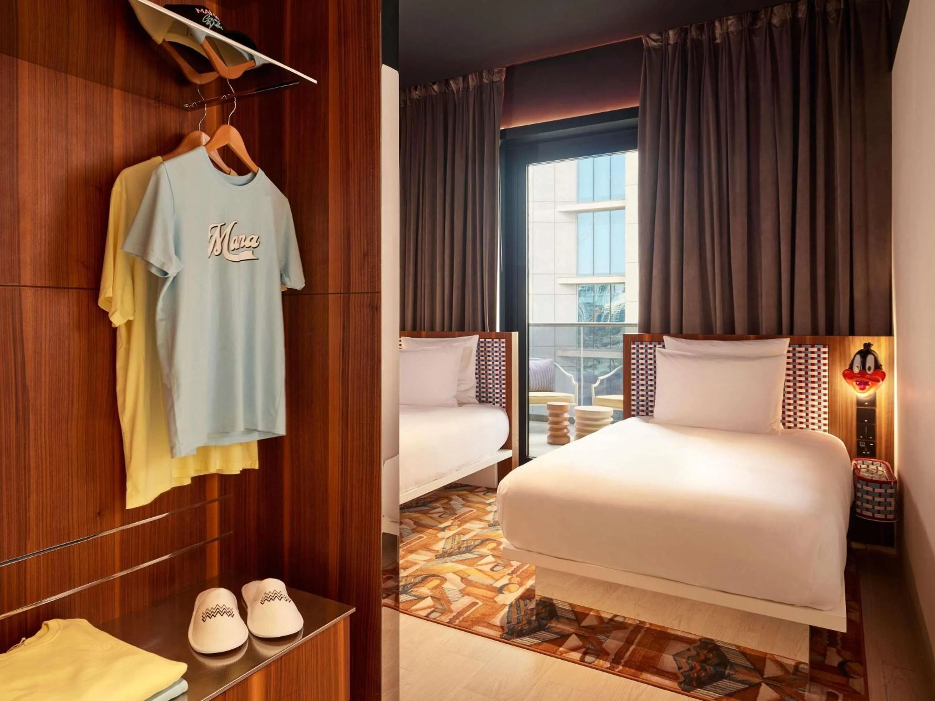 Bedroom, Bed in Mama Shelter Dubai