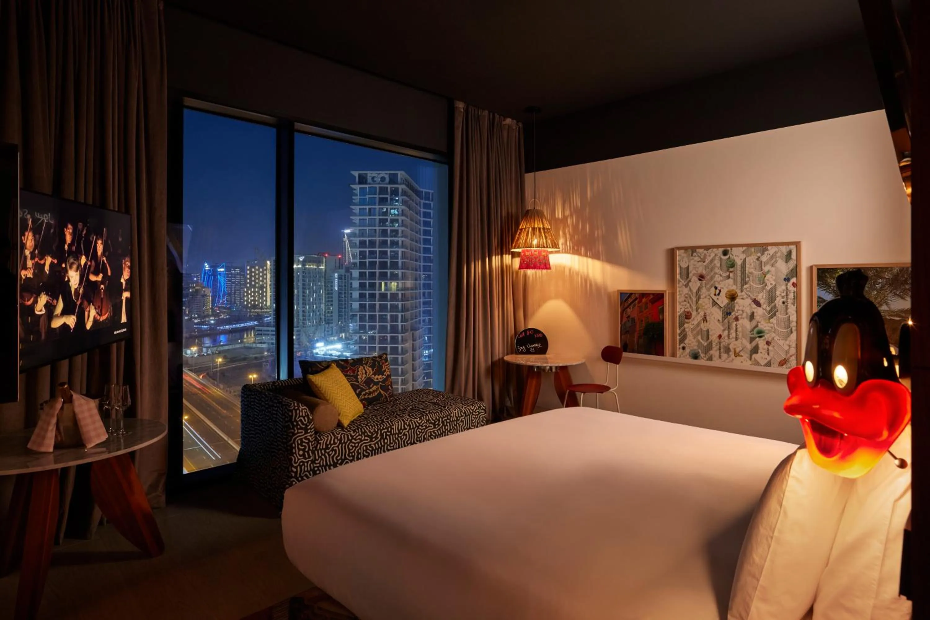 Bed in Mama Shelter Dubai